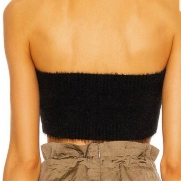 Jacquemus le bandeau Neve Black Fuzzy Tube Crop Top - Picture 4 of 5